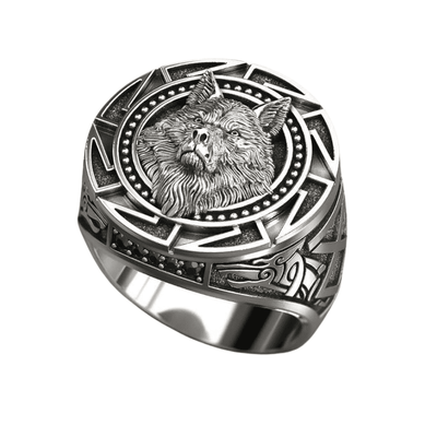 Bague Gothique Loup Viking Argentée