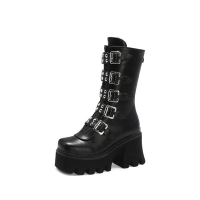 Bottes Femme Style Gothique Noir